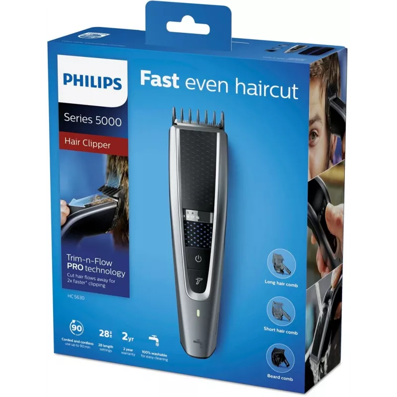 Philips HC5630/15 haartrimmer Series 5000, zwart/zilver