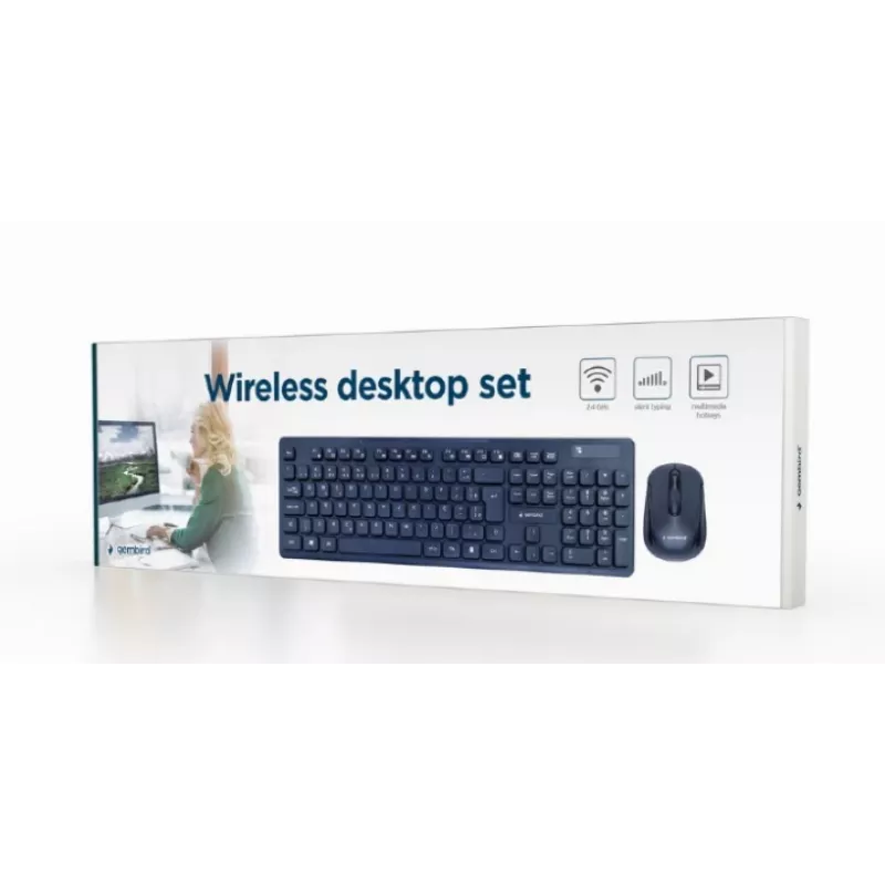 Gembird KBS-WCH-03 draadloze toetsenbord-muisset, zwart