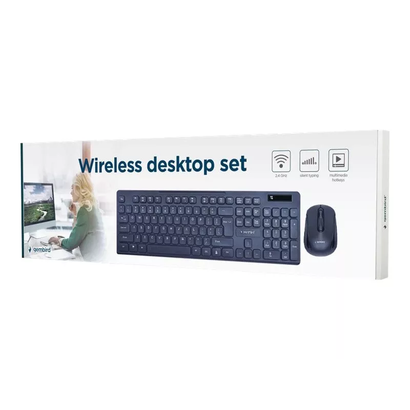 Gembird KBS-WCH-03 draadloze toetsenbord-muisset, zwart