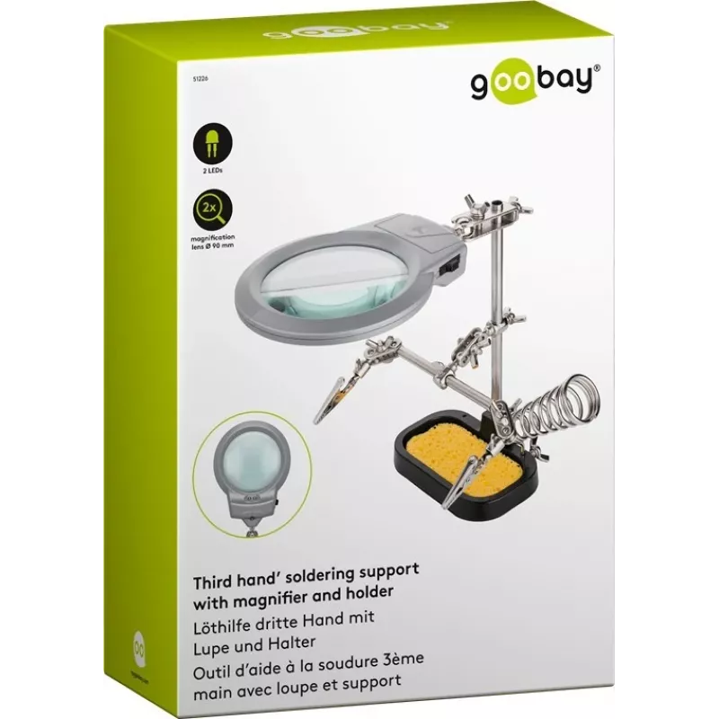 Goobay 51226 soldeerbout-/station-accessoire 1 stk. houder met loep