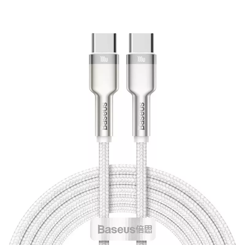 Kabel USB-C naar USB-C Baseus Cafule, 100W, 2m (wit)