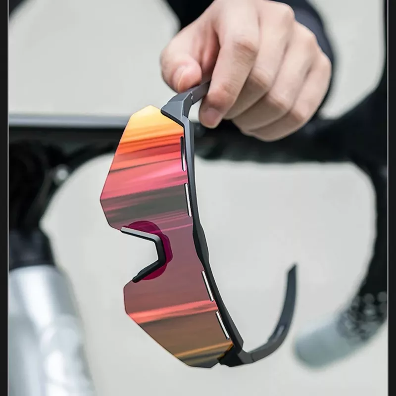 Rockbros 189114 gepolariseerde fietsbril met UV-bescherming en sterkte-inzet, grijs