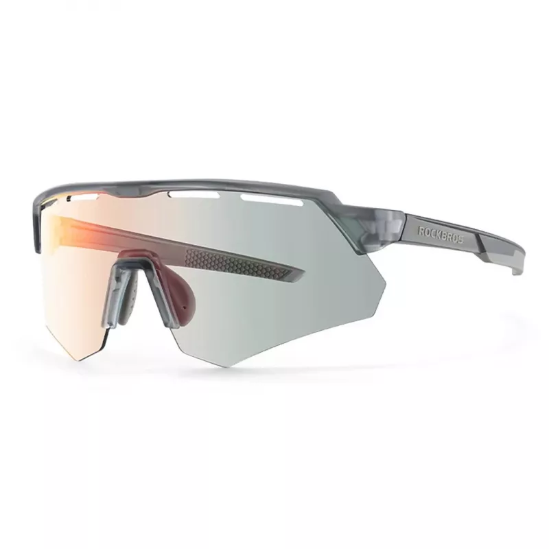 Rockbros 189114 gepolariseerde fietsbril met UV-bescherming en sterkte-inzet, grijs
