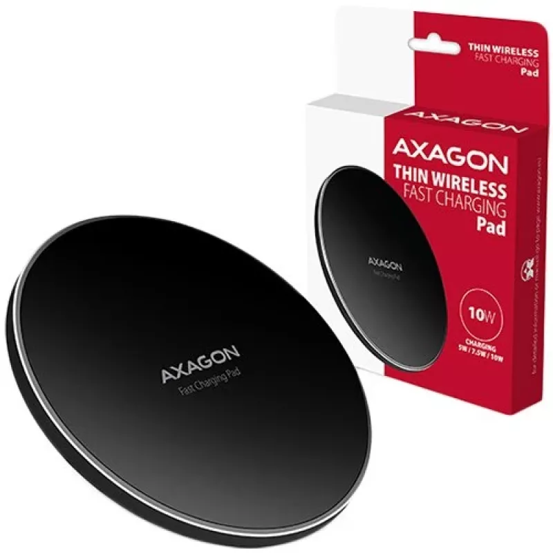 AXAGON WDC-P10T dun draadloos snellaadpad, Qi 5/7,5/10 W, Micro-USB
