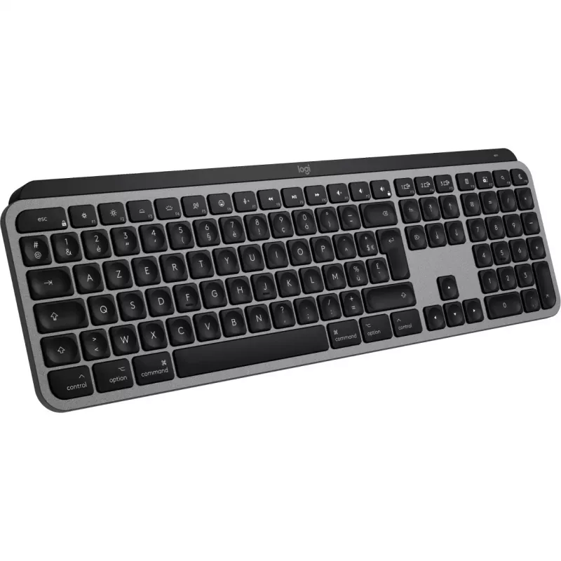 Logitech Master Series MX Keys S voor Mac - toetsenbord - volledig formaat - verlicht - draadloos - Bluetooth LE - AZERTY - Frans - Space-Grijs (920-011625)