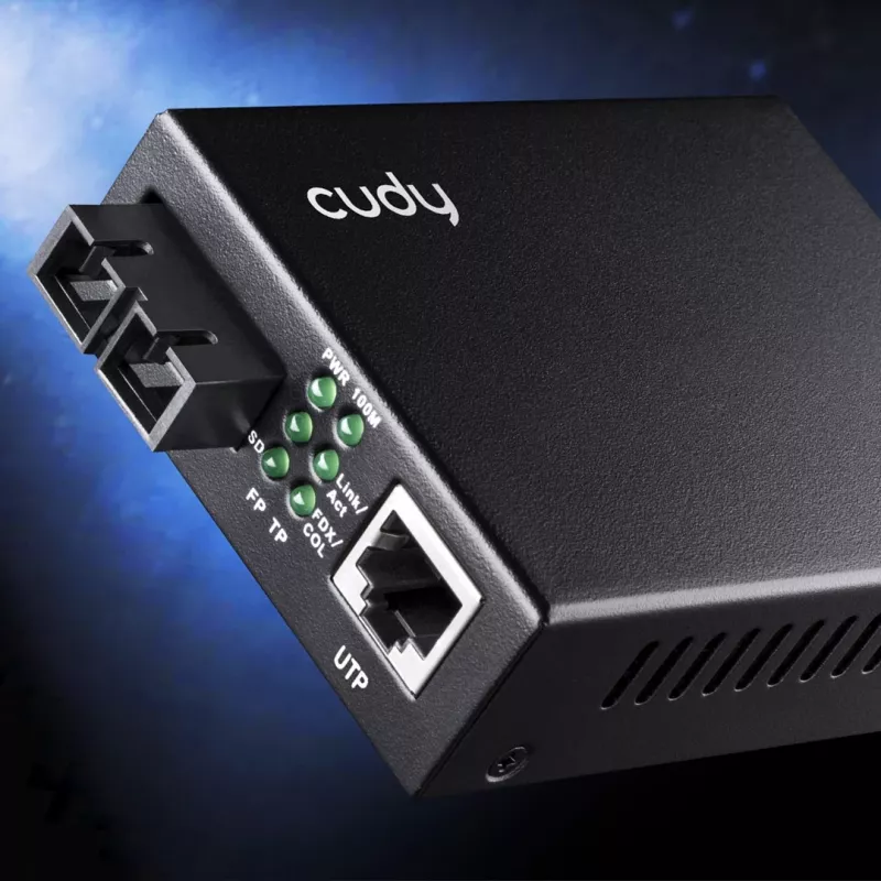 Cudy MC100SA-20 netwerk-mediaconverter 100 Mbit/s 1310 nm singlemode zwart