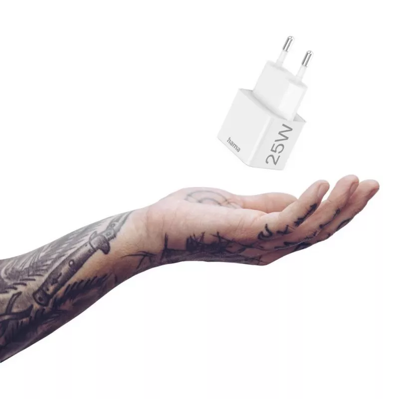 Hama 00201652 oplader 220V USB-C PD/Qualcomm 25W wit