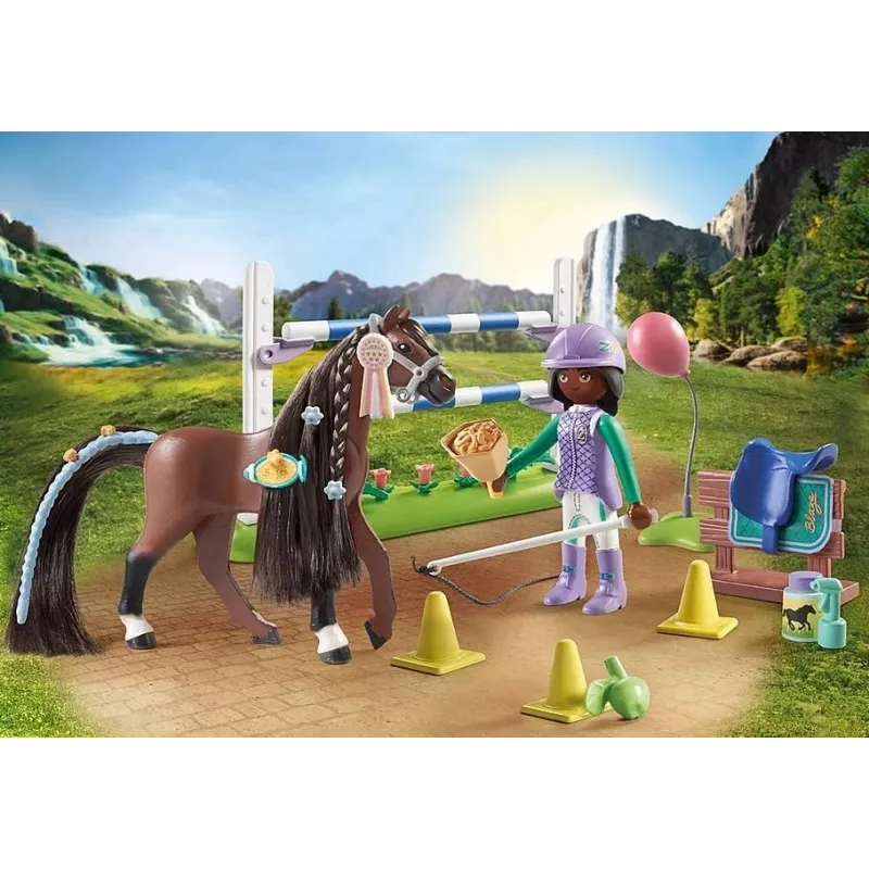 Figurenset paarden 71355 Zoe en Blaze met hindernissen