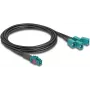 DeLOCK 90118 coaxkabel 1 m Mini FAKRA Z 4 x FAKRA Z zwart - blauw (90118)