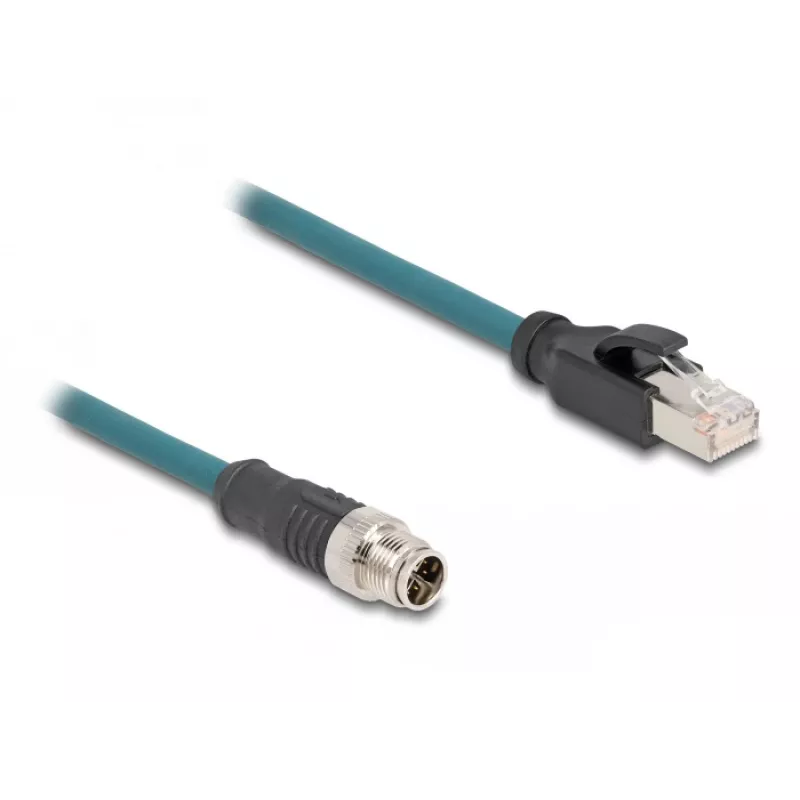 DeLOCK 60077 kabeladapter M12 RJ-45 zwart - turquoise (60077)
