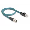 DeLOCK 60077 kabeladapter M12 RJ-45 zwart - turquoise (60077)