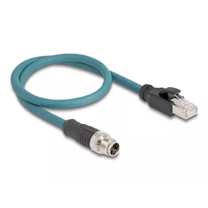 DeLOCK 60077 kabeladapter M12 RJ-45 zwart - turquoise (60077)
