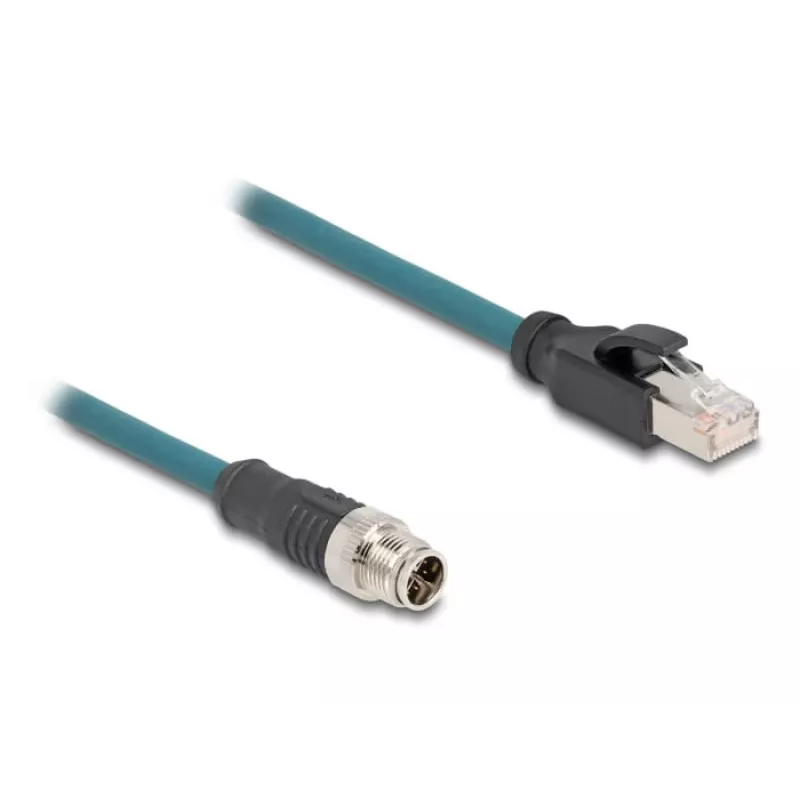DeLOCK 60077 kabeladapter M12 RJ-45 zwart - turquoise (60077)
