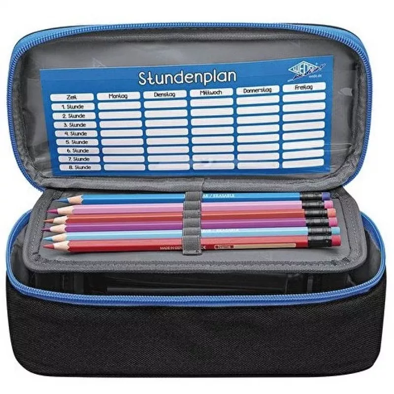 WEDO etui zwart/lichtblauw