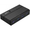 UNITEK Y-HB03001 interface-hub USB 3.2 Gen 1 (3.1 Gen 1) Type-B 5000 Mbit/s zwart
