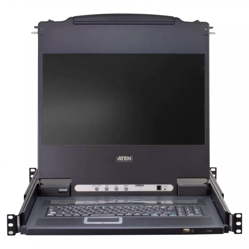 ATEN CL5708MW 43cm brede LCD KVM-switch, USB-PS/2, VGA, 8 poorten, UK-layout