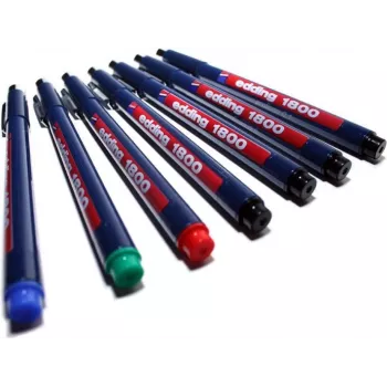 Edding 1800 Profipen – Dop-gelpen – Rood – Blauw – Kunststof – 0,7 mm – Metaal (4-180007002)