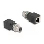 Delock M12 adapter X-coded 8 pin bus naar RJ45 bus recht
