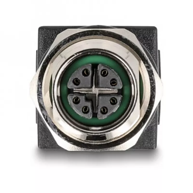 Delock M12 adapter X-coded 8 pin bus naar RJ45 bus recht