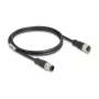 Delock M12-kabel D-gecodeerd 4-pins stekker naar bus PVC 1 m