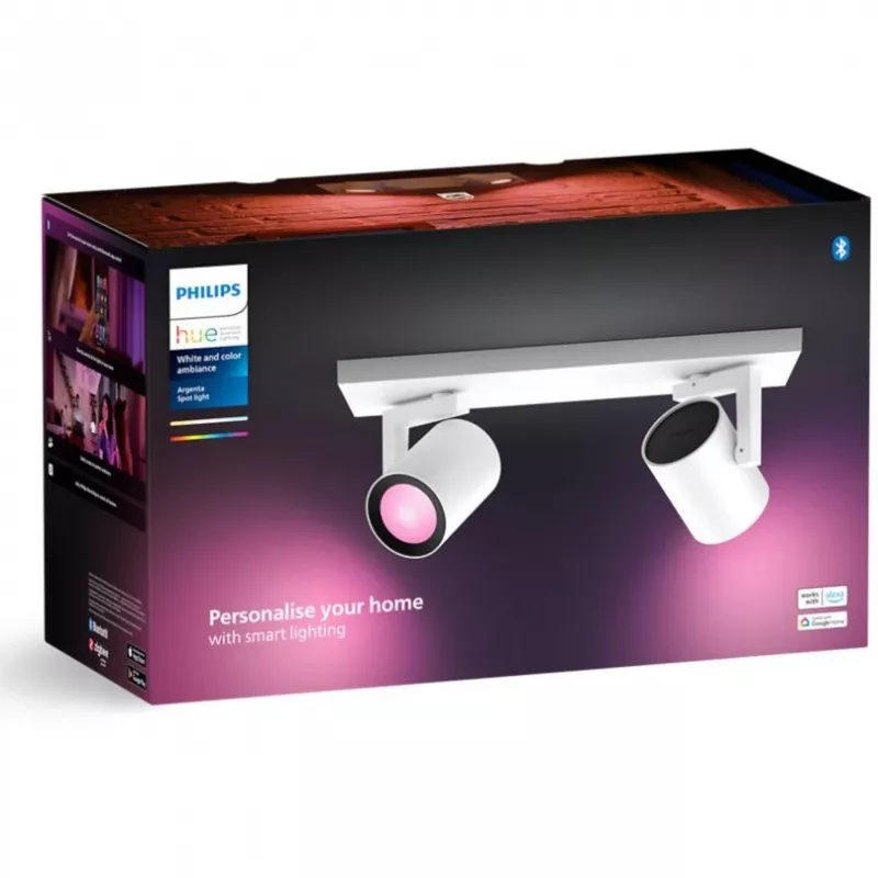Philips Hue White&Col. Amb. Argenta Spot 2vlgs. wit 2x4,2W.