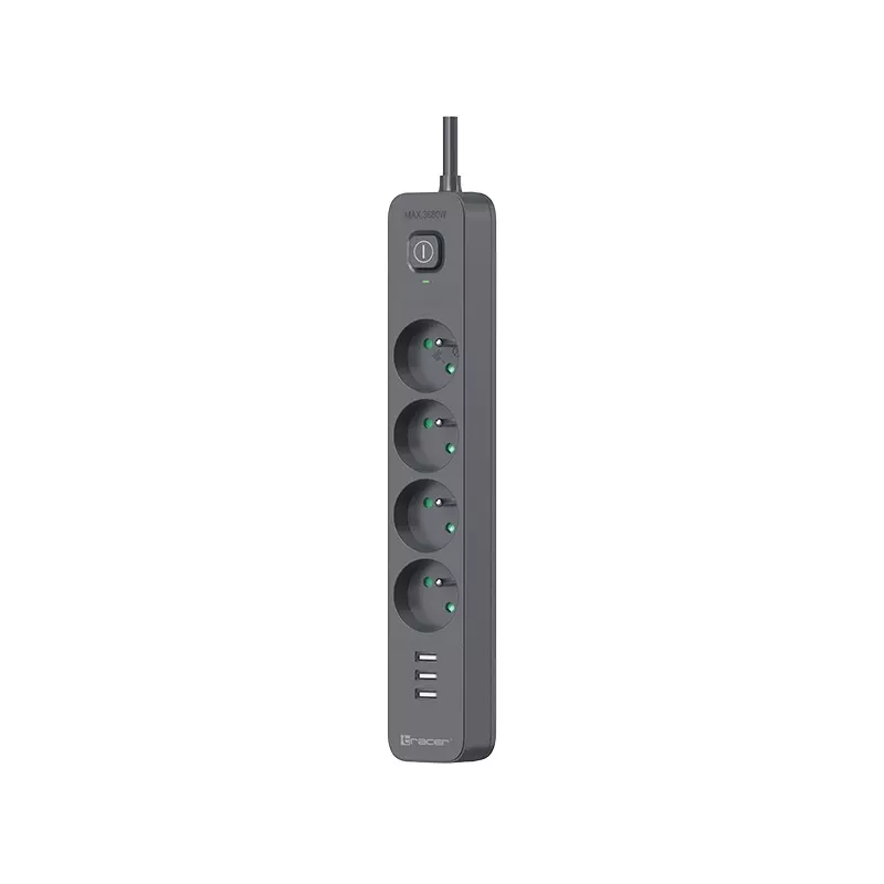 Tracer 47685 Power Line+ 5m (4 stopcontacten + 3x USB A)