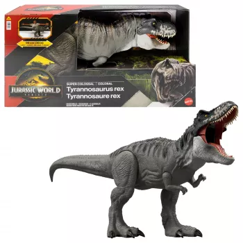 Jurassic World Rebirth Super Colossal Tyrannosaurus Rex actiefiguur, T-Rex dinosaurus filmspeelgoed