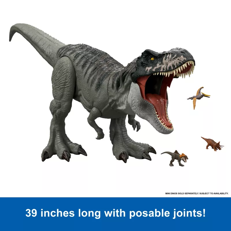 Jurassic World Rebirth Super Colossal Tyrannosaurus Rex actiefiguur, T-Rex dinosaurus filmspeelgoed