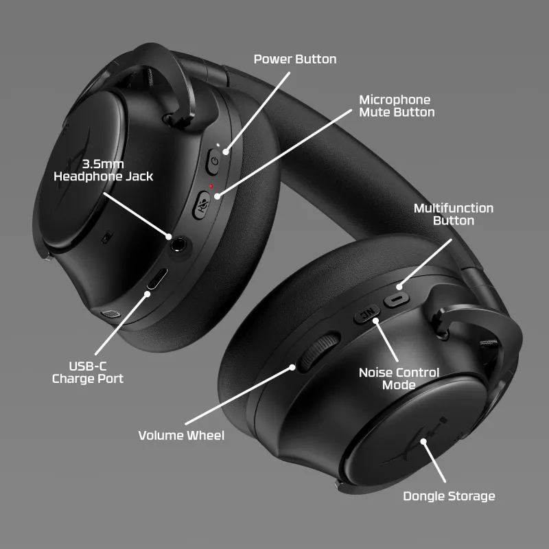 HyperX Cloud MIX 2 - gamingheadset (zwart), bedraad en draadloos, gaming, 20 - 20000 Hz, 270 g, headset, zwart