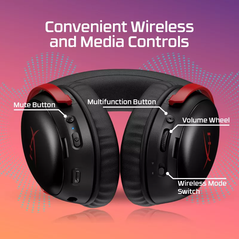 HyperX Cloud III S - draadloze gamingheadset (wit), draadloos, 20 - 20000 Hz, gaming, 340 g, headset, wit