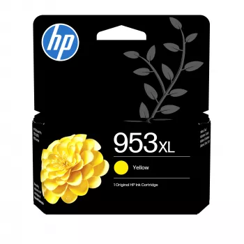 HP 953XL originele inktcartridge met hoge capaciteit geel, hoog, geel, pigmentinkt, 18 ml, 1 st., verpakking van 1 stuk