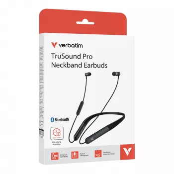 Verbatim TruSound Pro nekbandhoofdtelefoon zwart, draadloos, muziek/alledaags, 20 - 20000 Hz, 74 g, headset, zwart