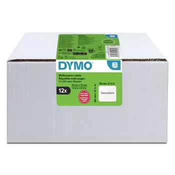 DYMO Authentic LabelWriter multidoel-etiketten | 54 mm x 70 mm | zelfklevend | 12 rollen met 320 Easy-Peel-etiketten (3.840 stuks) | voor LabelWriter-labelprinters | gemaakt in Europa