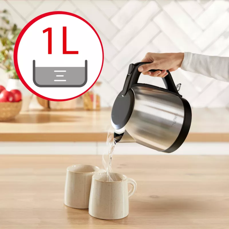 Tefal Subito Mini KO5S2DE0 waterkoker 1 l 2400 W zwart, roestvrij staal