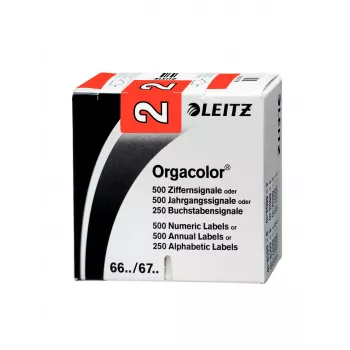 Leitz Orgacolor zelfklevend etiket afgeronde rechthoek rood