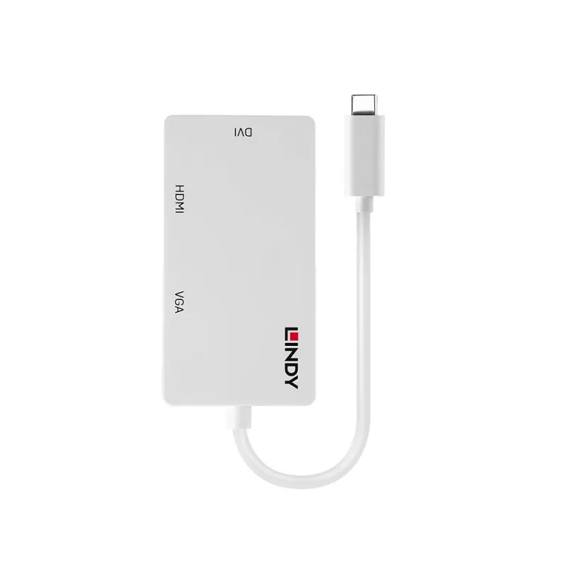 Lindy USB Type-C naar triple display-converter, 3840 x 2160 pixels