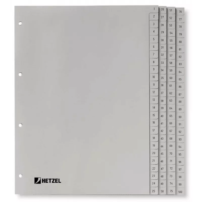 Rexel PP-register, grijs, numeriek, numeriek tabregister, polypropyleen (PP), grijs, A4, 226 mm, 297 mm