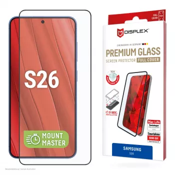 Displex Premium displayschermglas (volledige afdekking, 10H) voor Samsung S26, volledige afdekking