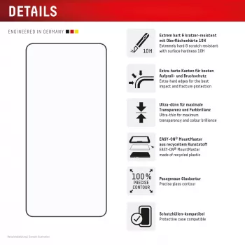 Displex Premium displayschermglas (volledige afdekking, 10H) voor Samsung S26, volledige afdekking