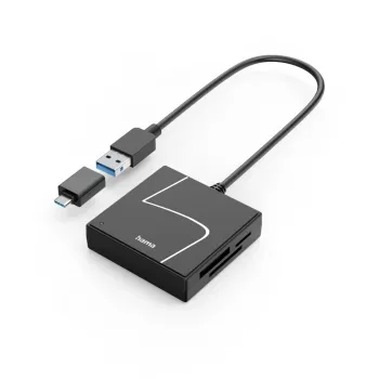 Hama 00200148 kaartlezer USB 3.2 Gen 1 (3.1 Gen 1) Type-A/Type-C zwart