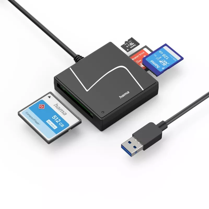 Hama 00200148 kaartlezer USB 3.2 Gen 1 (3.1 Gen 1) Type-A/Type-C zwart