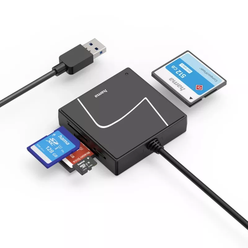 Hama 00200148 kaartlezer USB 3.2 Gen 1 (3.1 Gen 1) Type-A/Type-C zwart