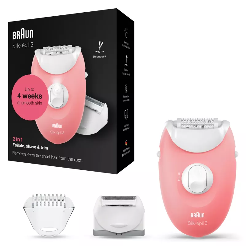 Braun Silk-epil 3-277 epilator, wit/roze