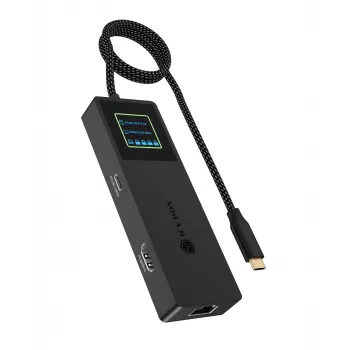 ICY BOX Spade Dock 4038, 7-in-1 dockingstation met LCD-display en PD 100 W