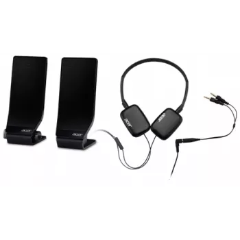 Acer NP.HDS11.00G hoofdtelefoon/headset bedraad hoofdband gesprekken/muziek zwart