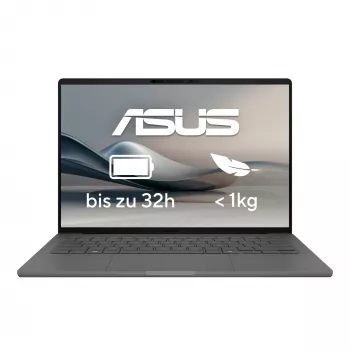 ASUS Zenbook A14 UX3407QA-QD496W Copilot+ PC Snapdragon X1-26-100 Laptop 35,6 cm (14 inch) WUXGA 32 GB LPDDR5x-SDRAM 1 TB SSD Wi-Fi 6E (802.11ax) Windows 11 Home grijs Duits