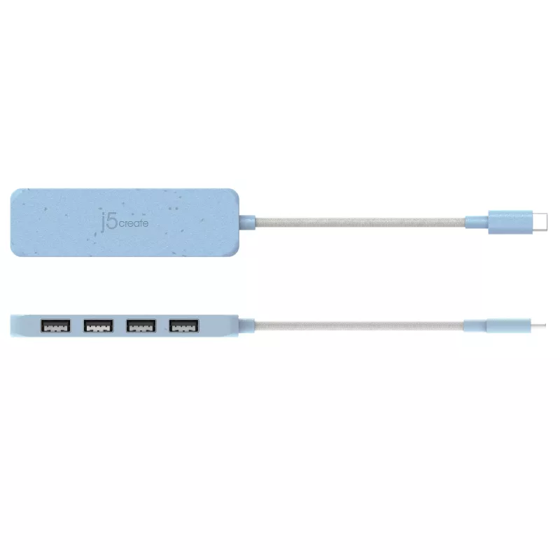 j5create milieuvriendelijke USB-C-naar-4-poorts Type-A Gen 2-hub