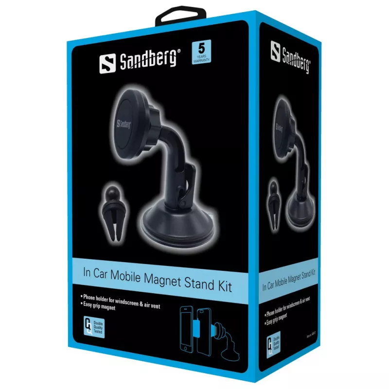 Sandberg In Car Mobile Magnet Stand Kit, telefoon, passieve houder, auto, zwart