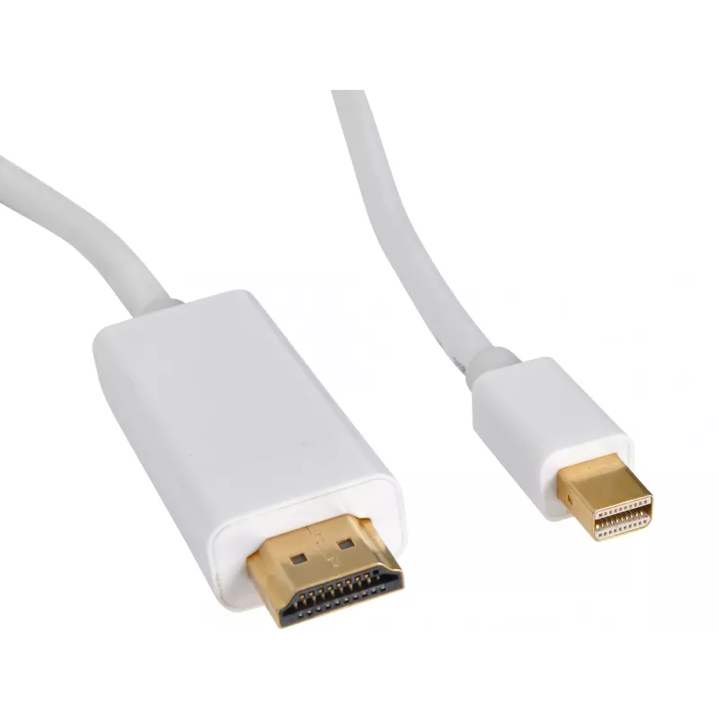 Sandberg MiniDP 1.2 > HDMI 4K 2m, 2 m, Mini DisplayPort, HDMI, stekker, stekker, wit