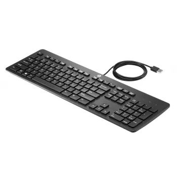 HP USB zakelijk slank toetsenbord, full-size (100%), bedraad, USB, zwart